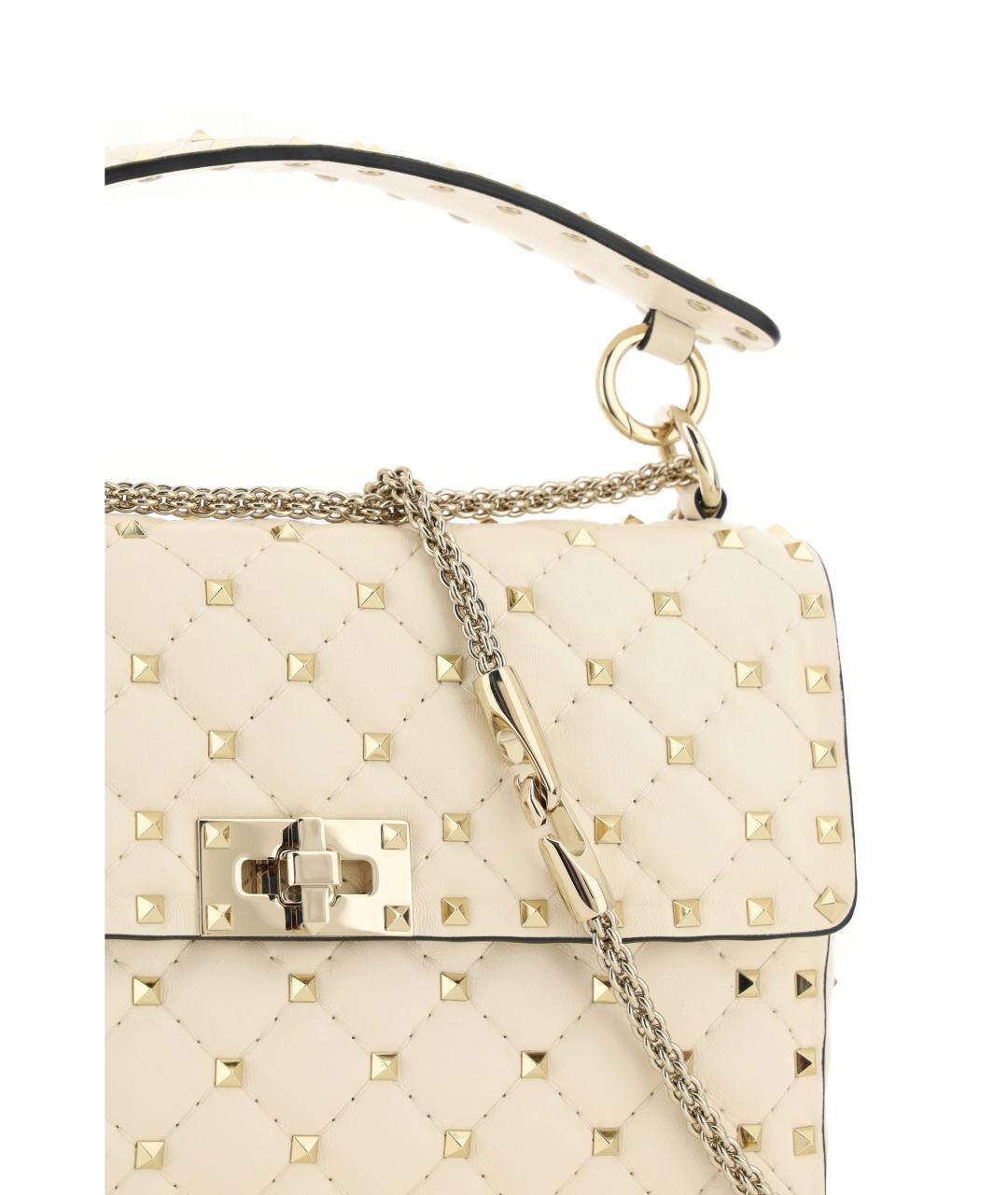 VALENTINO Бежевая кожаная сумка через плечо, фото 4