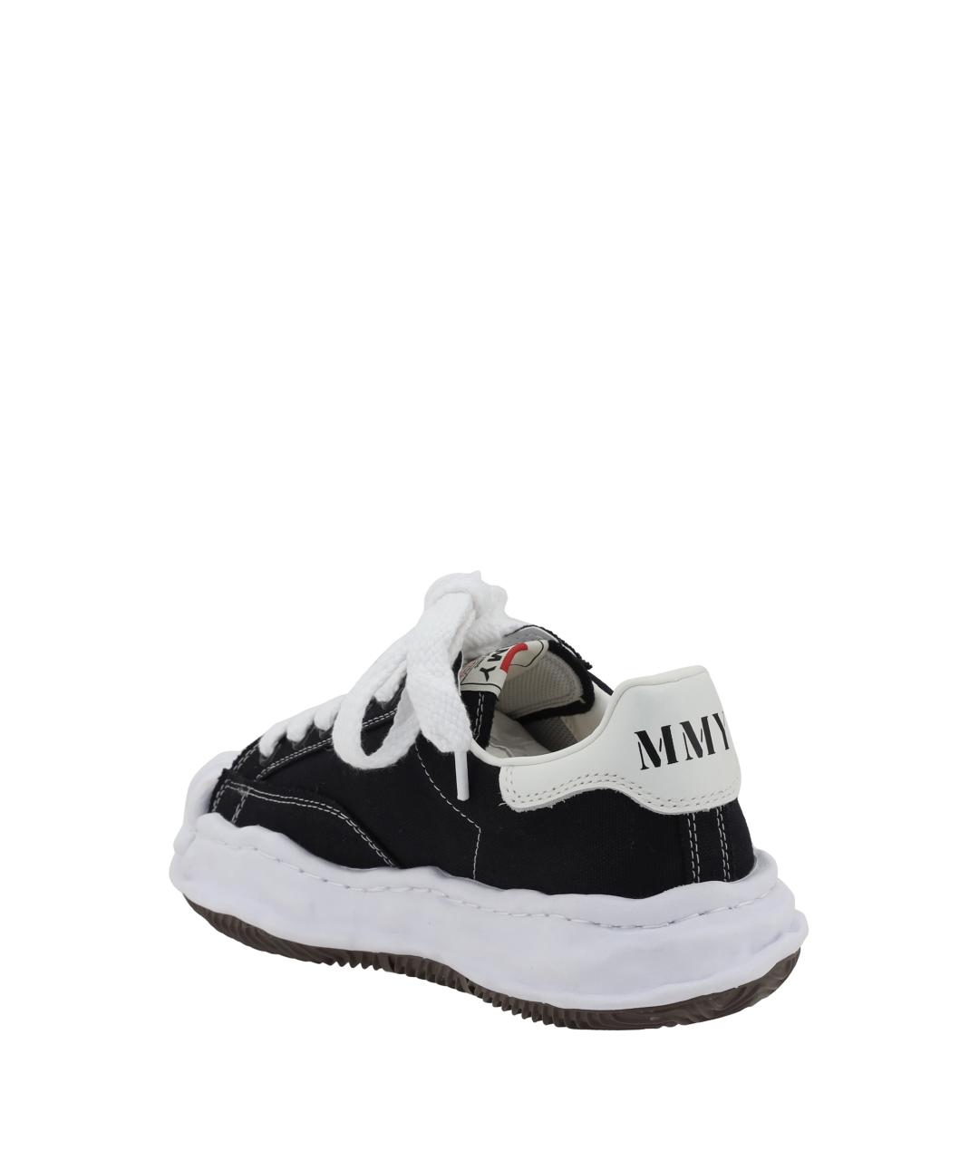 MAISON MIHARA YASUHIRO Черные текстильные низкие кроссовки / кеды, фото 3