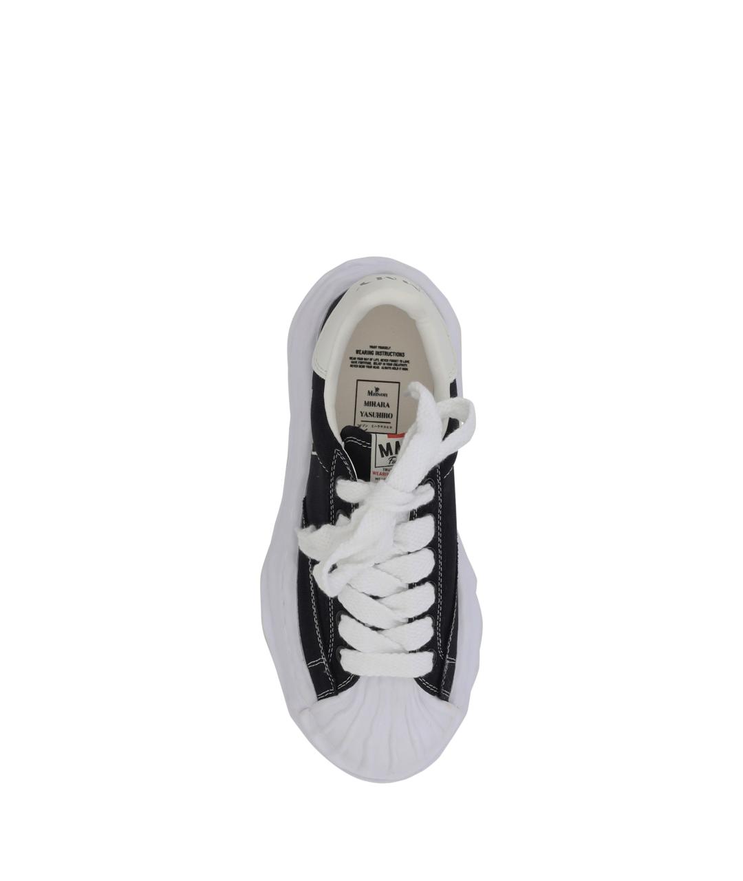 MAISON MIHARA YASUHIRO Черные текстильные низкие кроссовки / кеды, фото 4