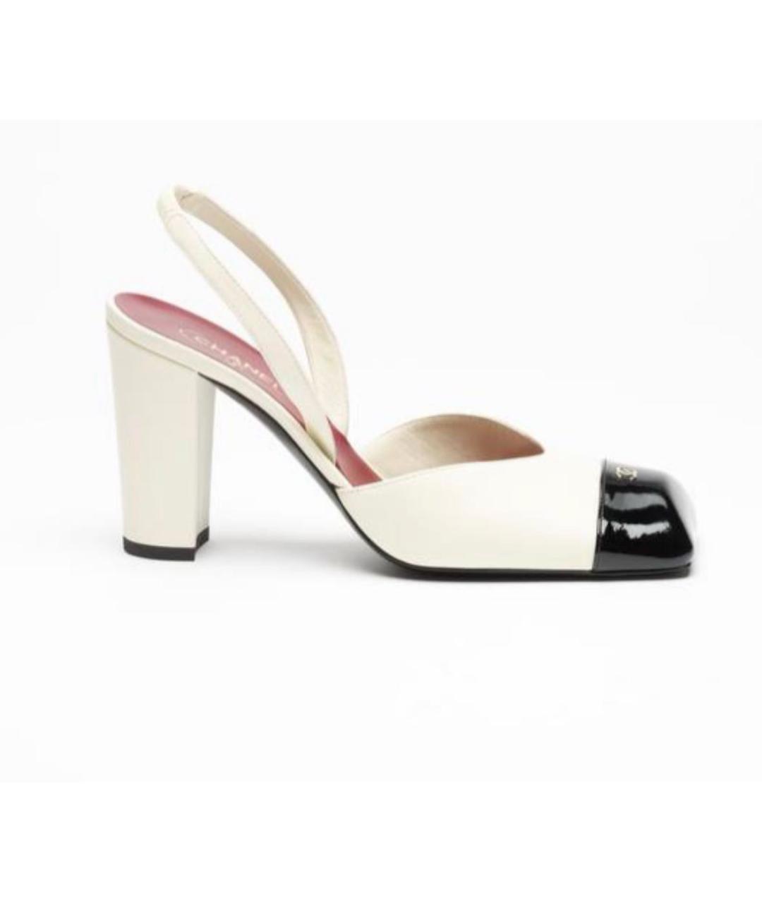 CHANEL Белые кожаные туфли, фото 4