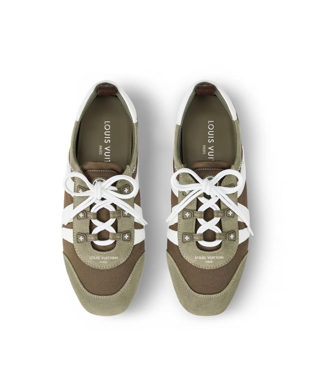 LOUIS VUITTON Хаки кожаные кеды, фото 2