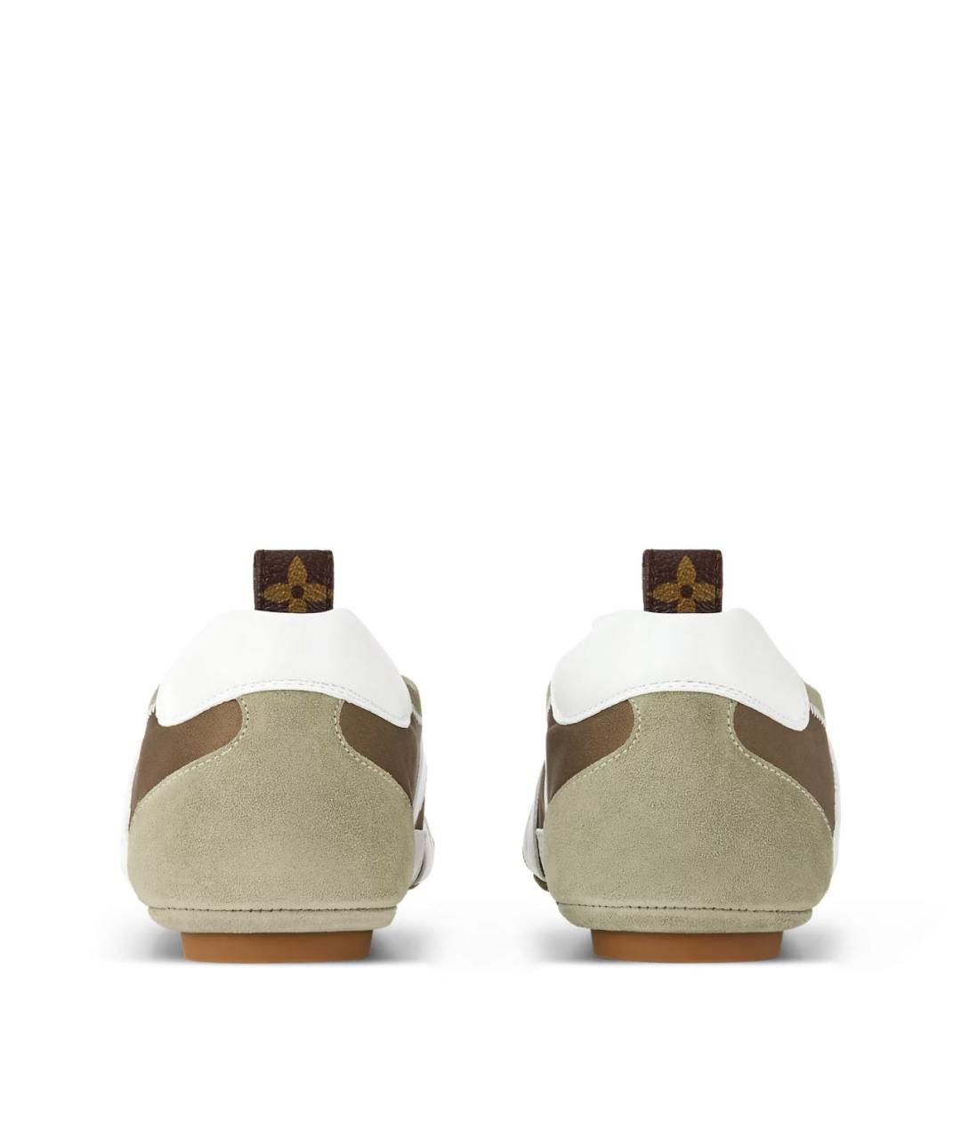 LOUIS VUITTON Хаки кожаные кеды, фото 3