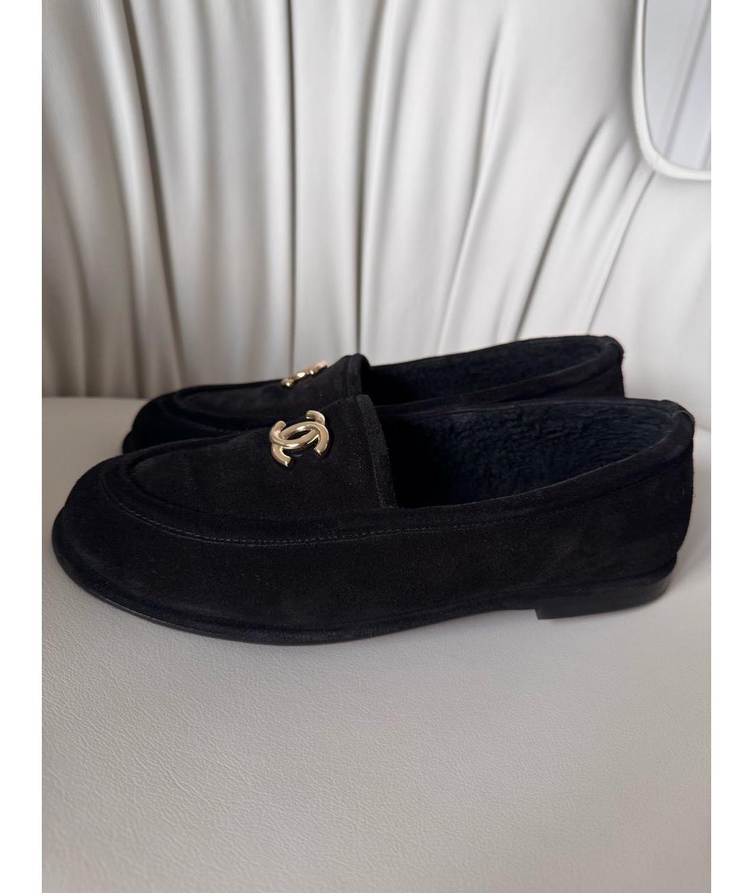 CHANEL Черные замшевые мокасины, фото 5