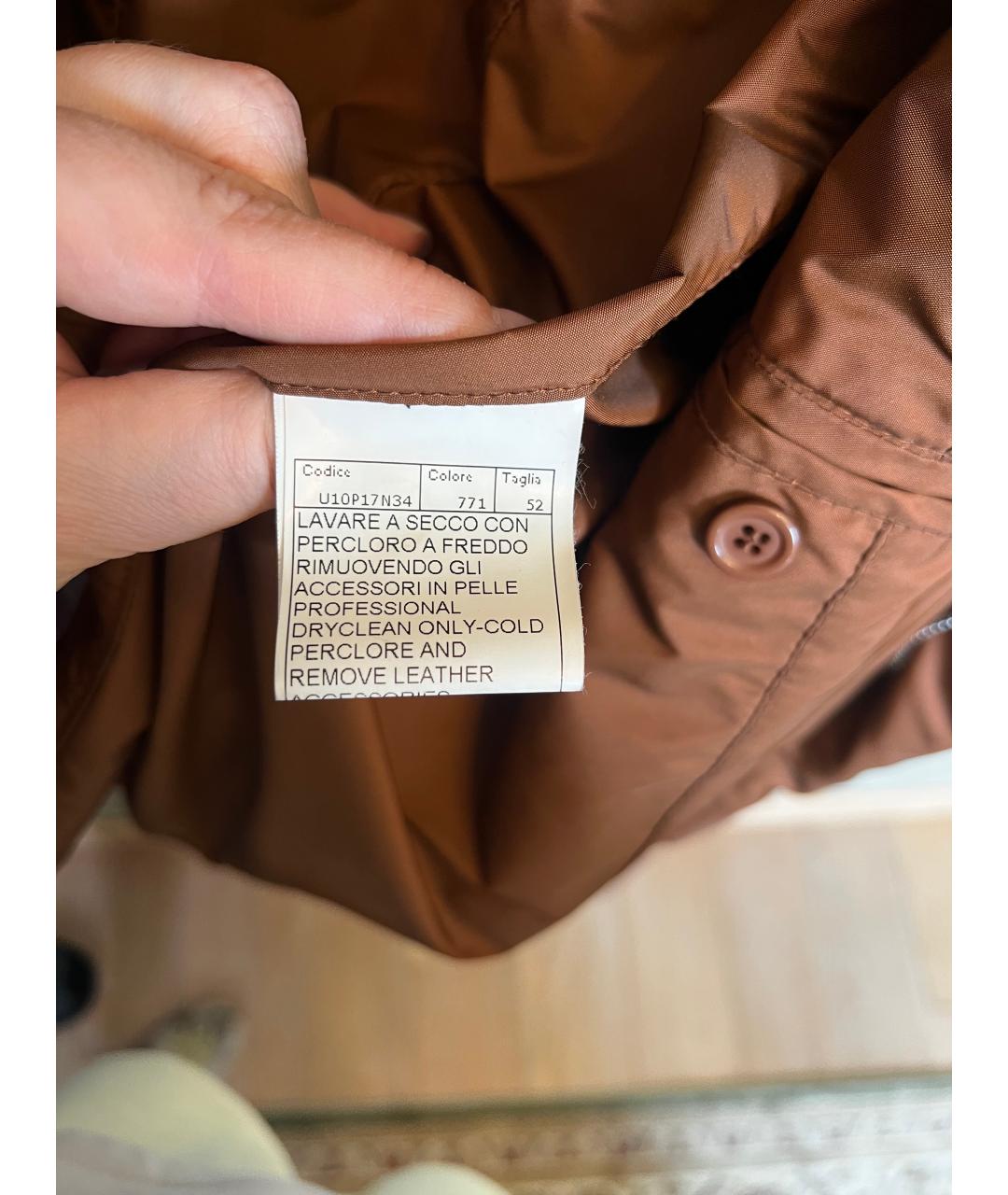 ERMANNO SCERVINO Коричневая кожаная куртка, фото 4