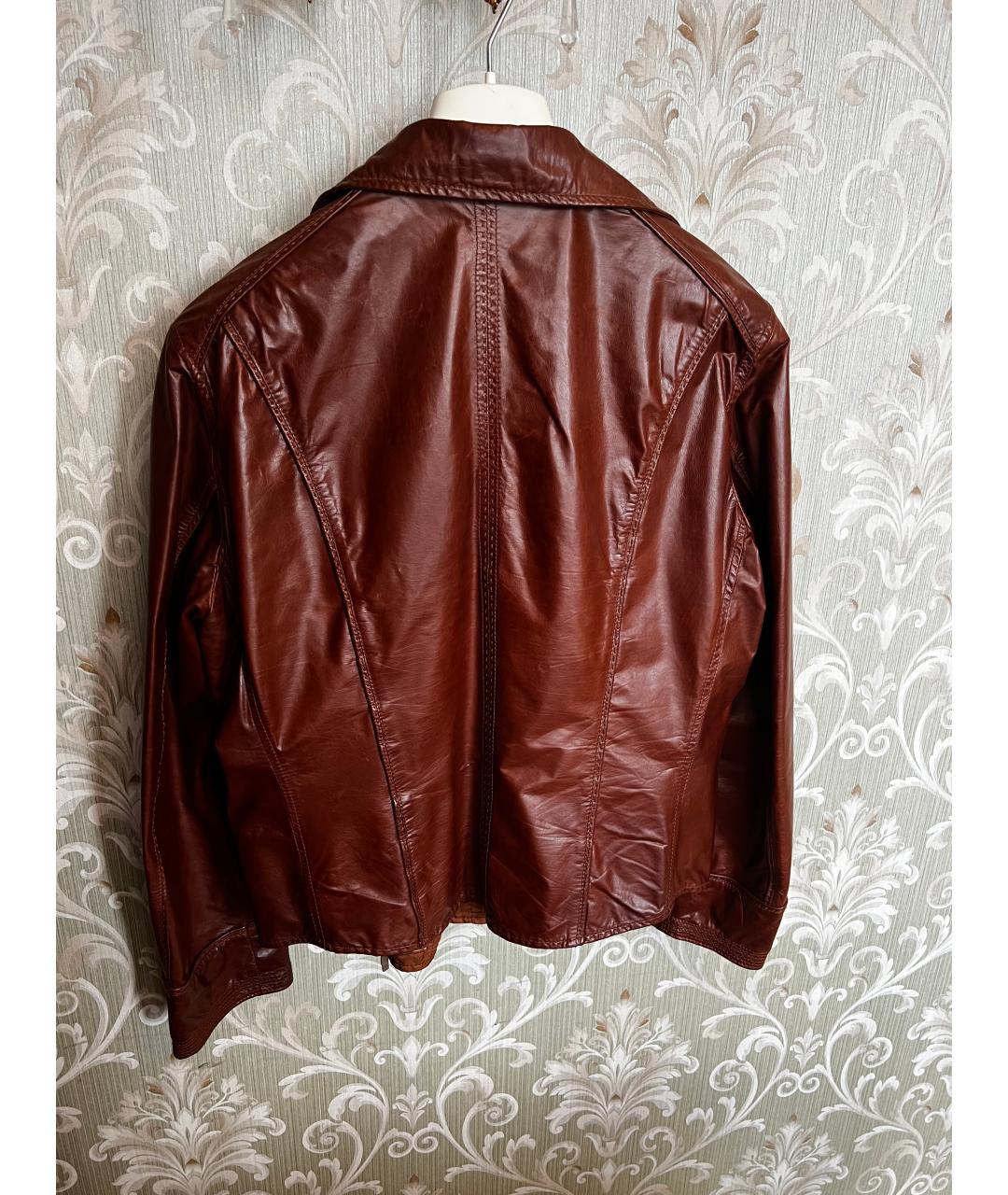 ERMANNO SCERVINO Коричневая кожаная куртка, фото 2