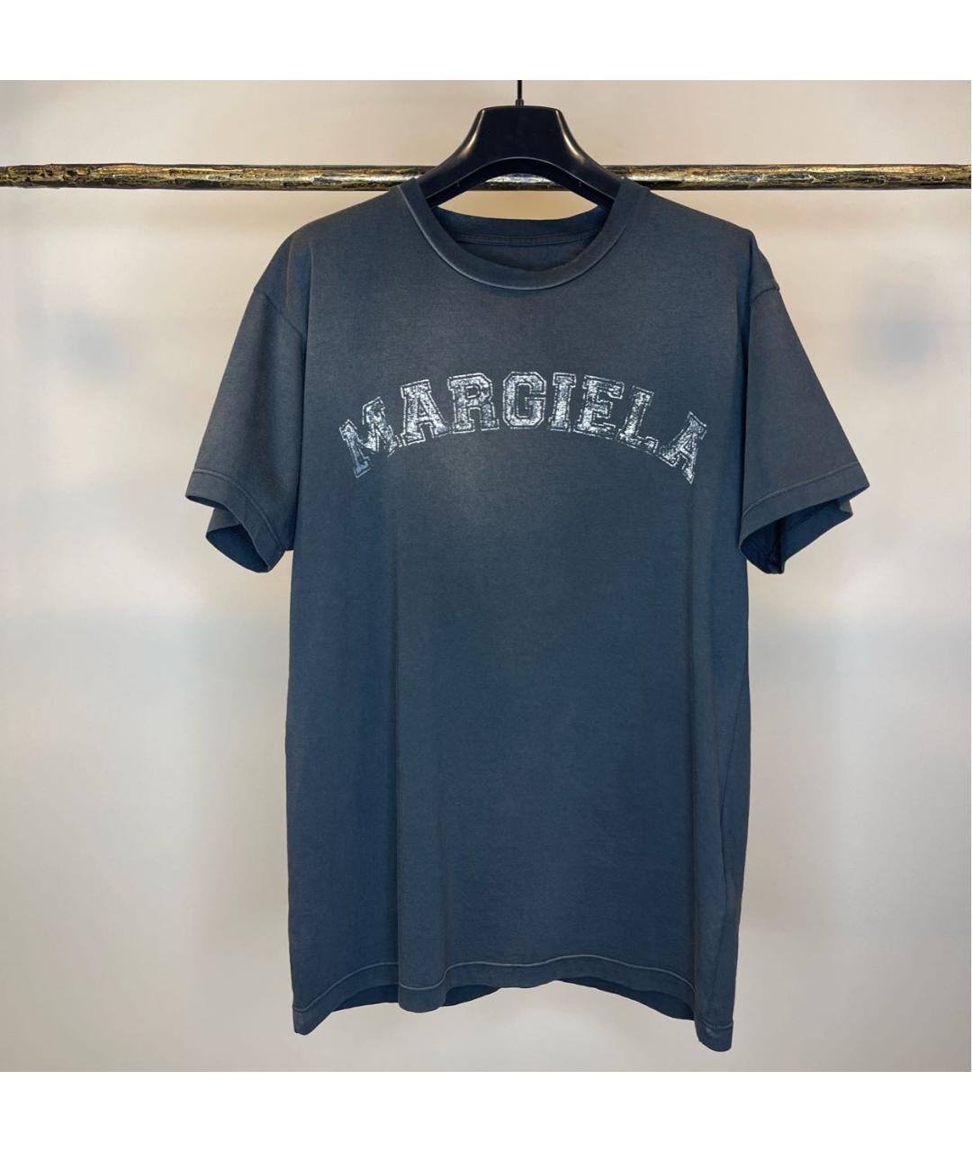 MAISON MARGIELA Антрацитовая хлопковая футболка, фото 6