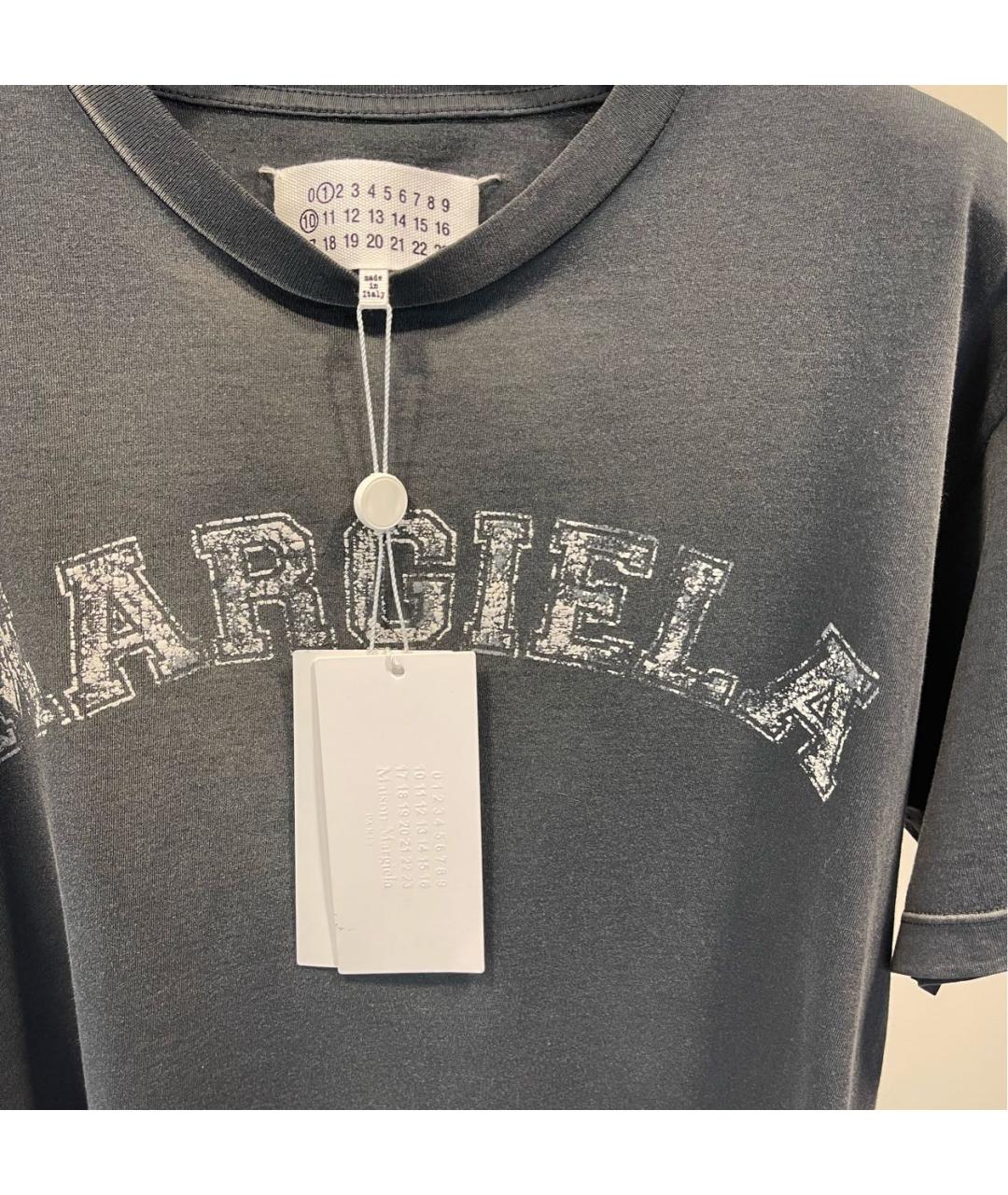 MAISON MARGIELA Антрацитовая хлопковая футболка, фото 3