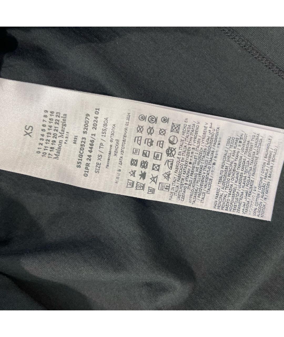 MAISON MARGIELA Антрацитовая хлопковая футболка, фото 5