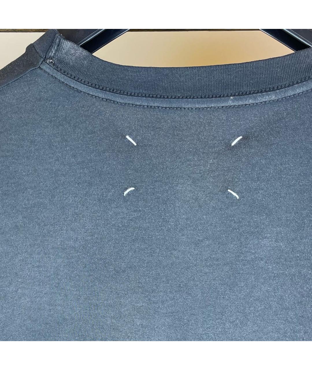 MAISON MARGIELA Антрацитовая хлопковая футболка, фото 4