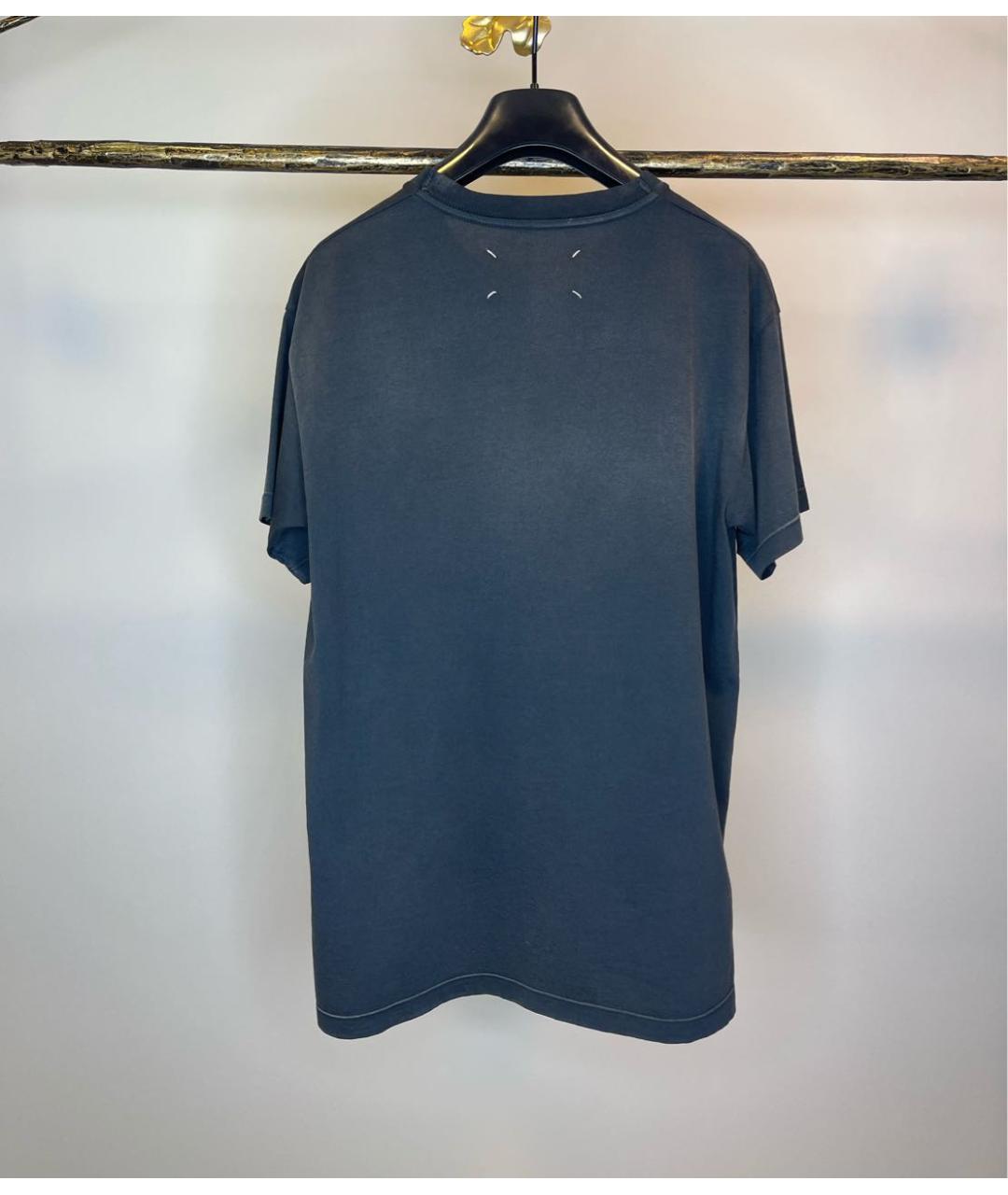 MAISON MARGIELA Антрацитовая хлопковая футболка, фото 2