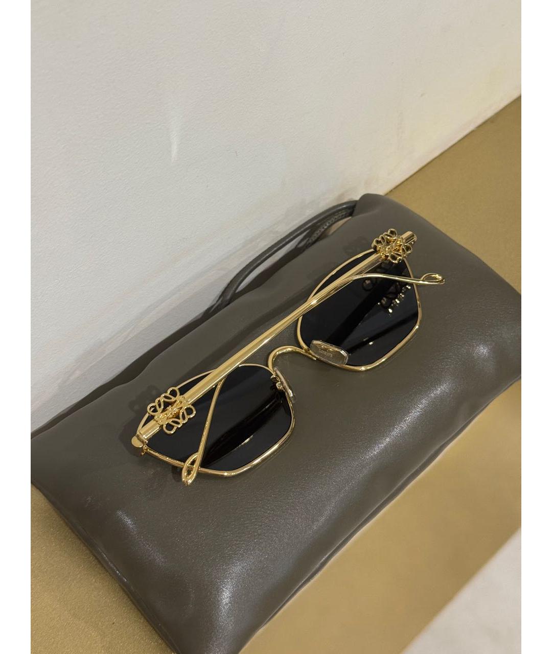 LOEWE Золотые металлические солнцезащитные очки, фото 3