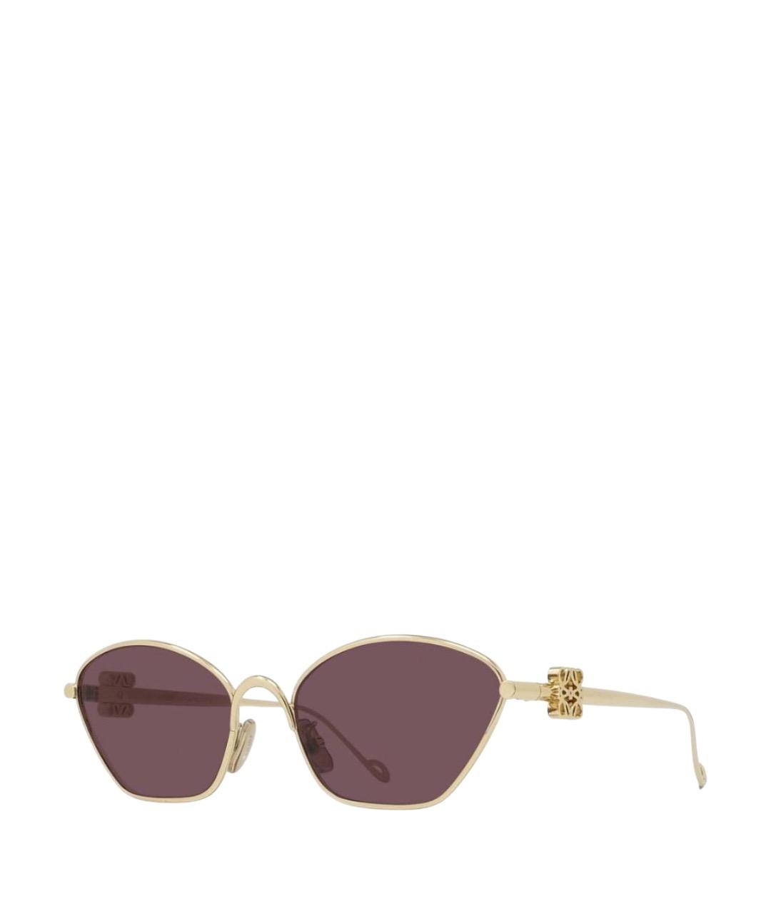 LOEWE Золотые металлические солнцезащитные очки, фото 1
