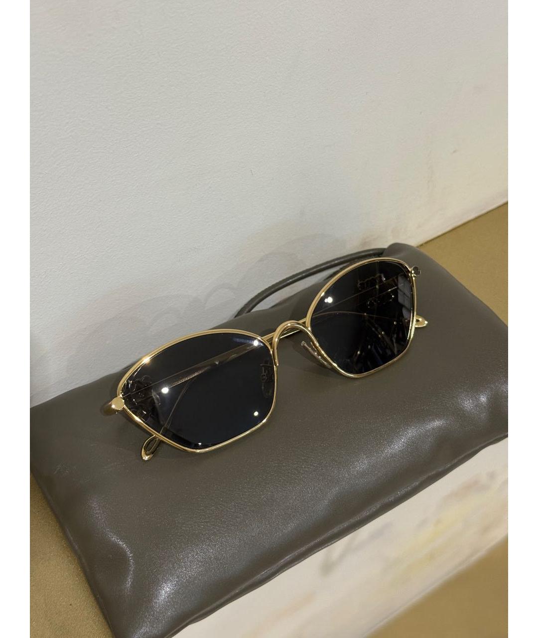 LOEWE Золотые металлические солнцезащитные очки, фото 4