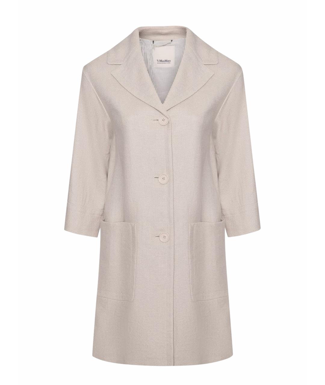 'S MAX MARA Бежевый льняной тренч/плащ, фото 1