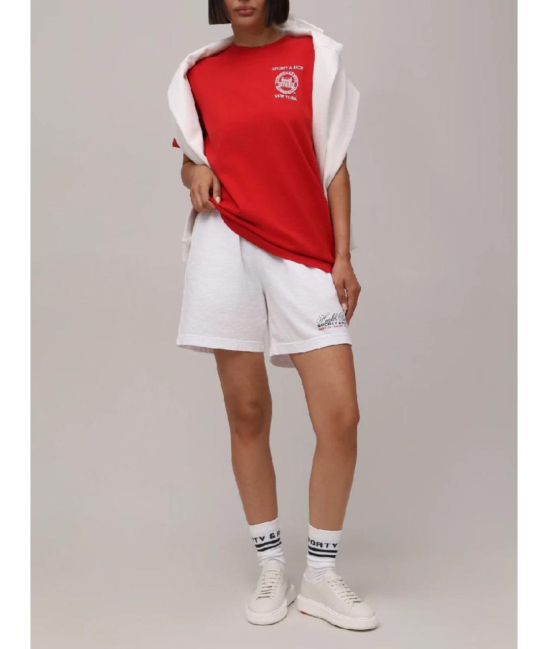 SPORTY AND RICH Красная хлопковая футболка, фото 4