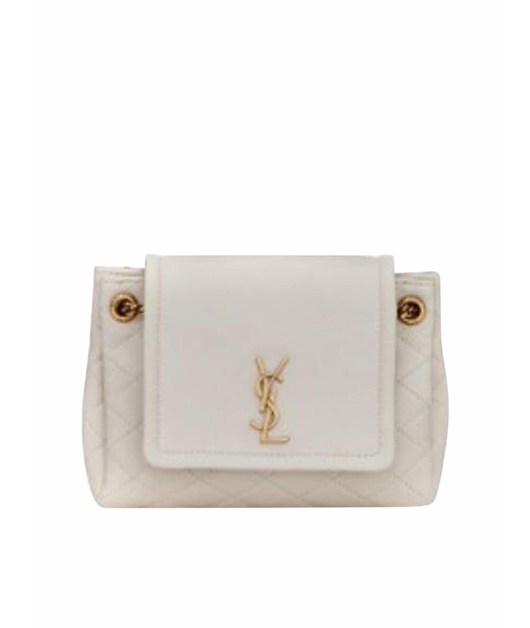 SAINT LAURENT Бежевая кожаная сумка через плечо, фото 1