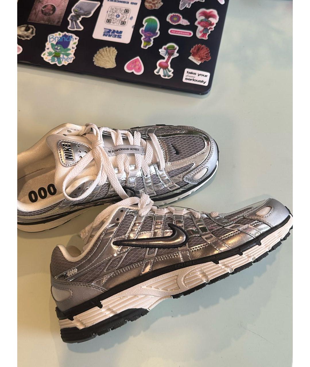 NIKE Серебряные текстильные кроссовки, фото 8