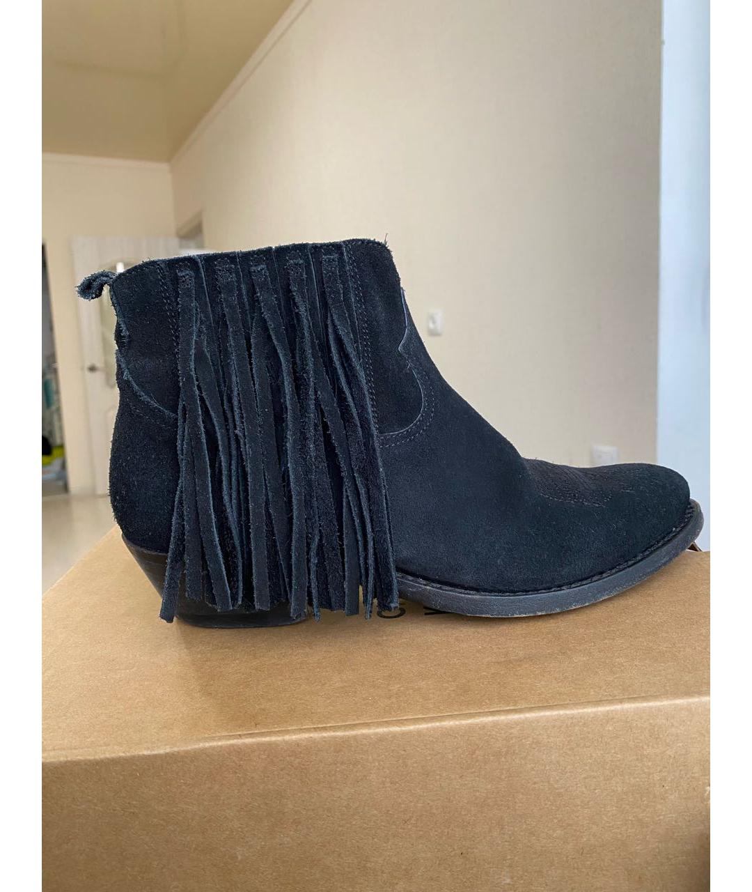 GOLDEN GOOSE DELUXE BRAND Черные замшевые полусапоги, фото 9