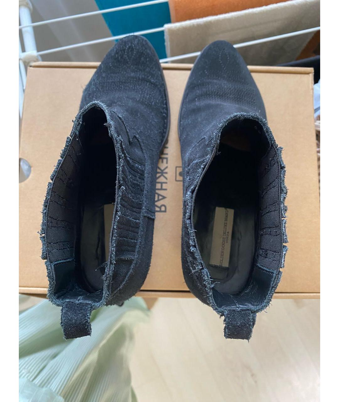 GOLDEN GOOSE DELUXE BRAND Черные замшевые полусапоги, фото 3