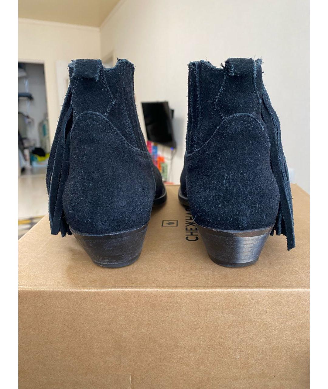 GOLDEN GOOSE DELUXE BRAND Черные замшевые полусапоги, фото 7