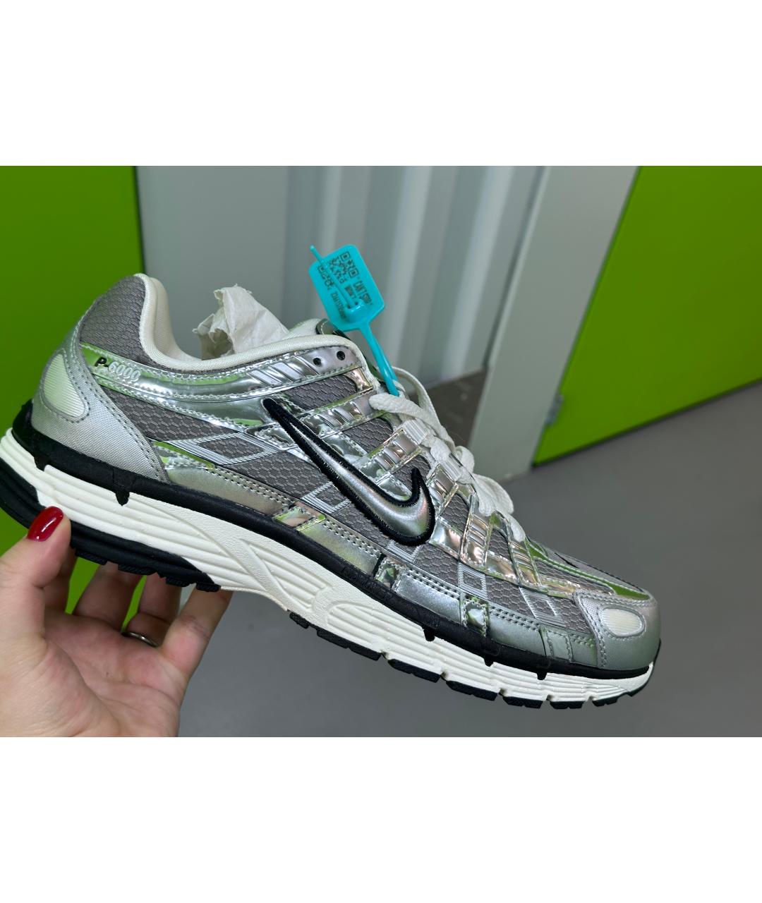 NIKE Серебряные текстильные кроссовки, фото 7