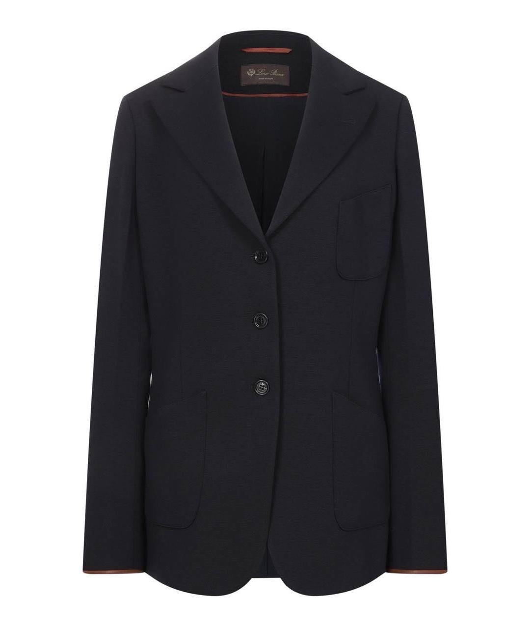 LORO PIANA Темно-синий шерстяной жакет/пиджак, фото 1