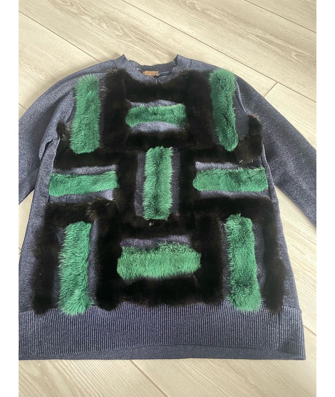 LOUIS VUITTON Темно-синий вискозный джемпер / свитер, фото 4