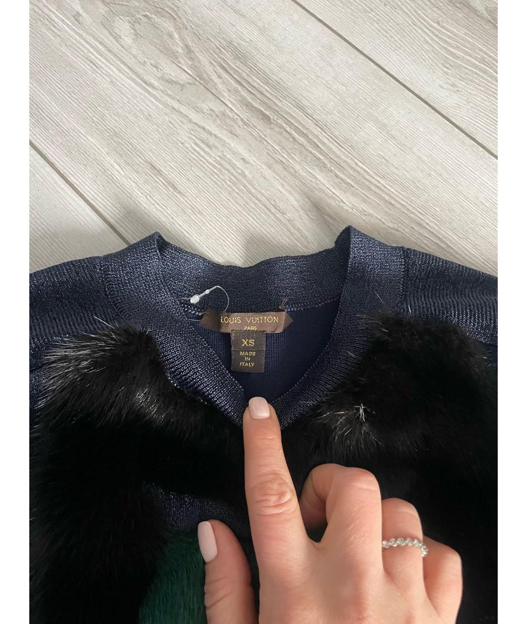 LOUIS VUITTON Темно-синий вискозный джемпер / свитер, фото 5