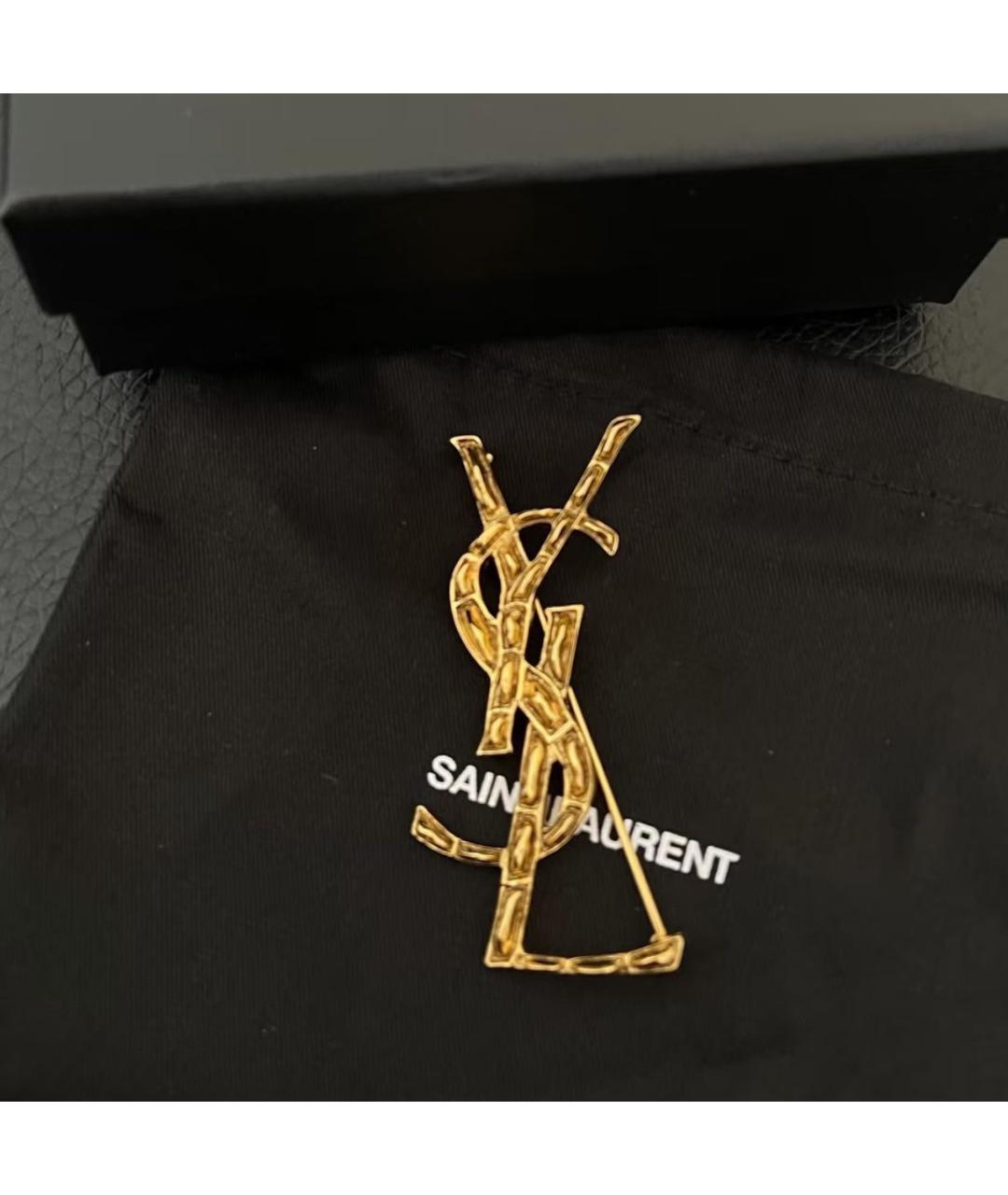 SAINT LAURENT Золотая металлическая булавка / брошь, фото 3