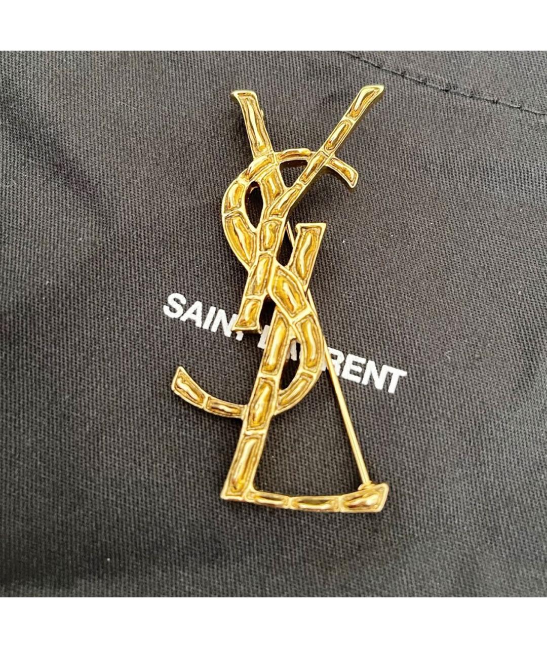 SAINT LAURENT Золотая металлическая булавка / брошь, фото 4
