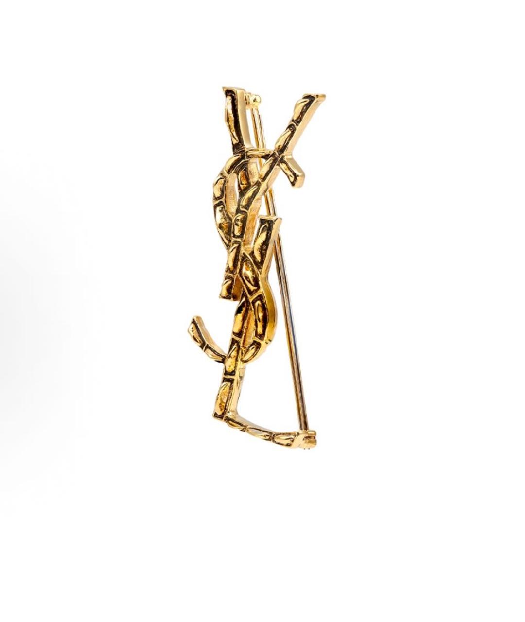 SAINT LAURENT Золотая металлическая булавка / брошь, фото 2