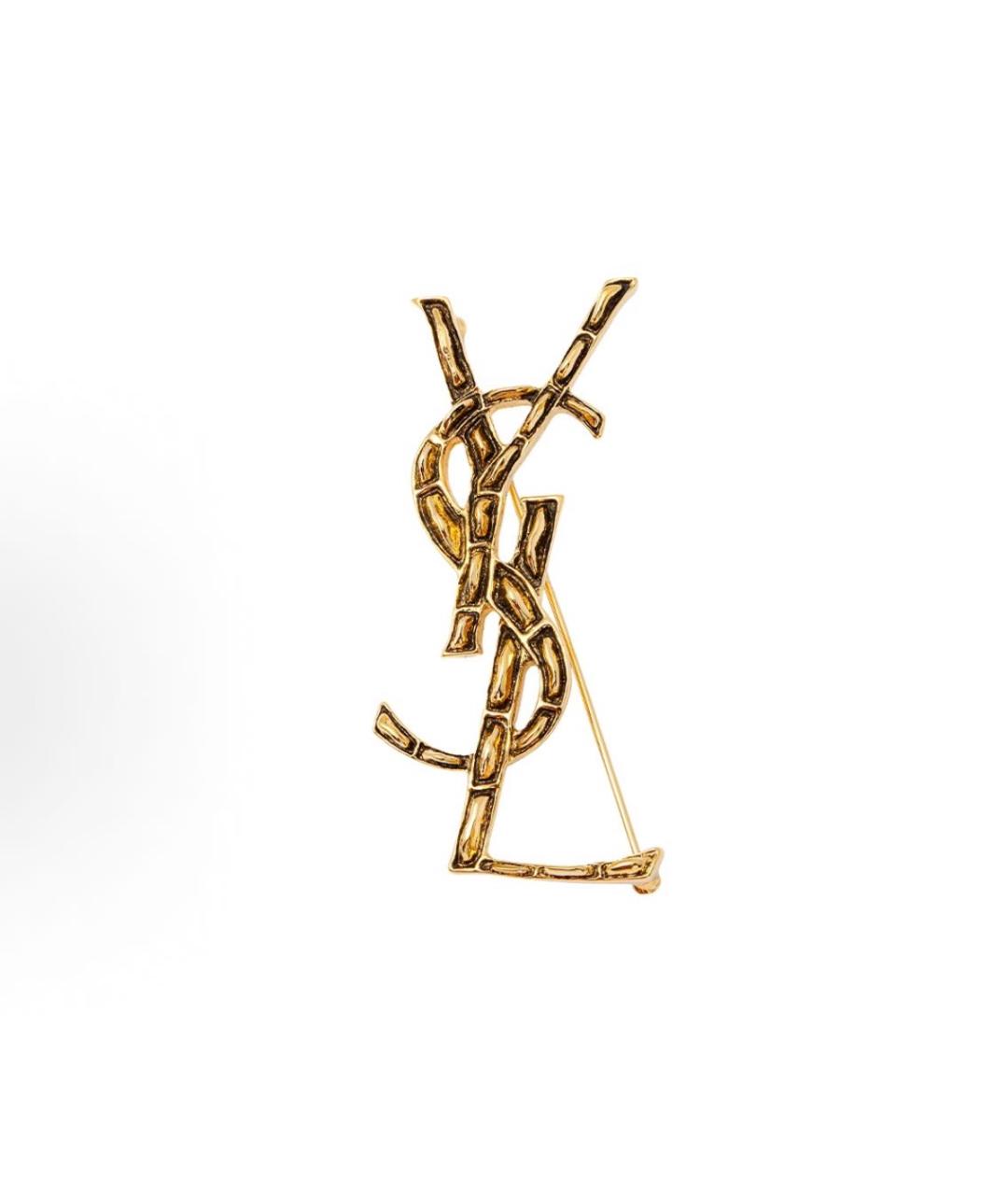 SAINT LAURENT Золотая металлическая булавка / брошь, фото 5