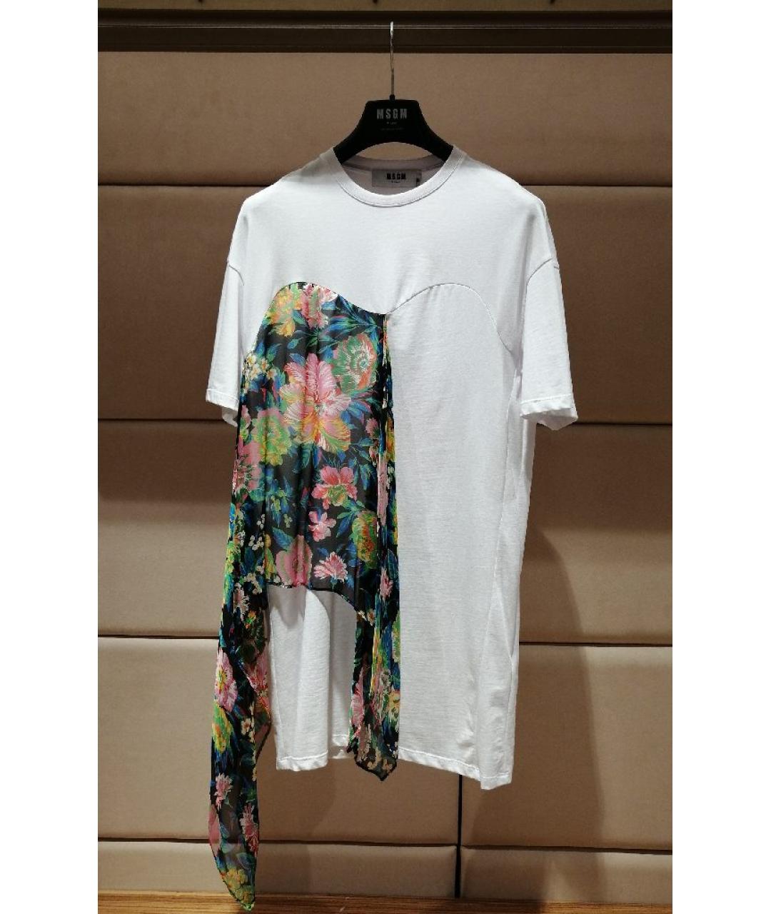 MSGM Белое хлопковое повседневное платье, фото 3