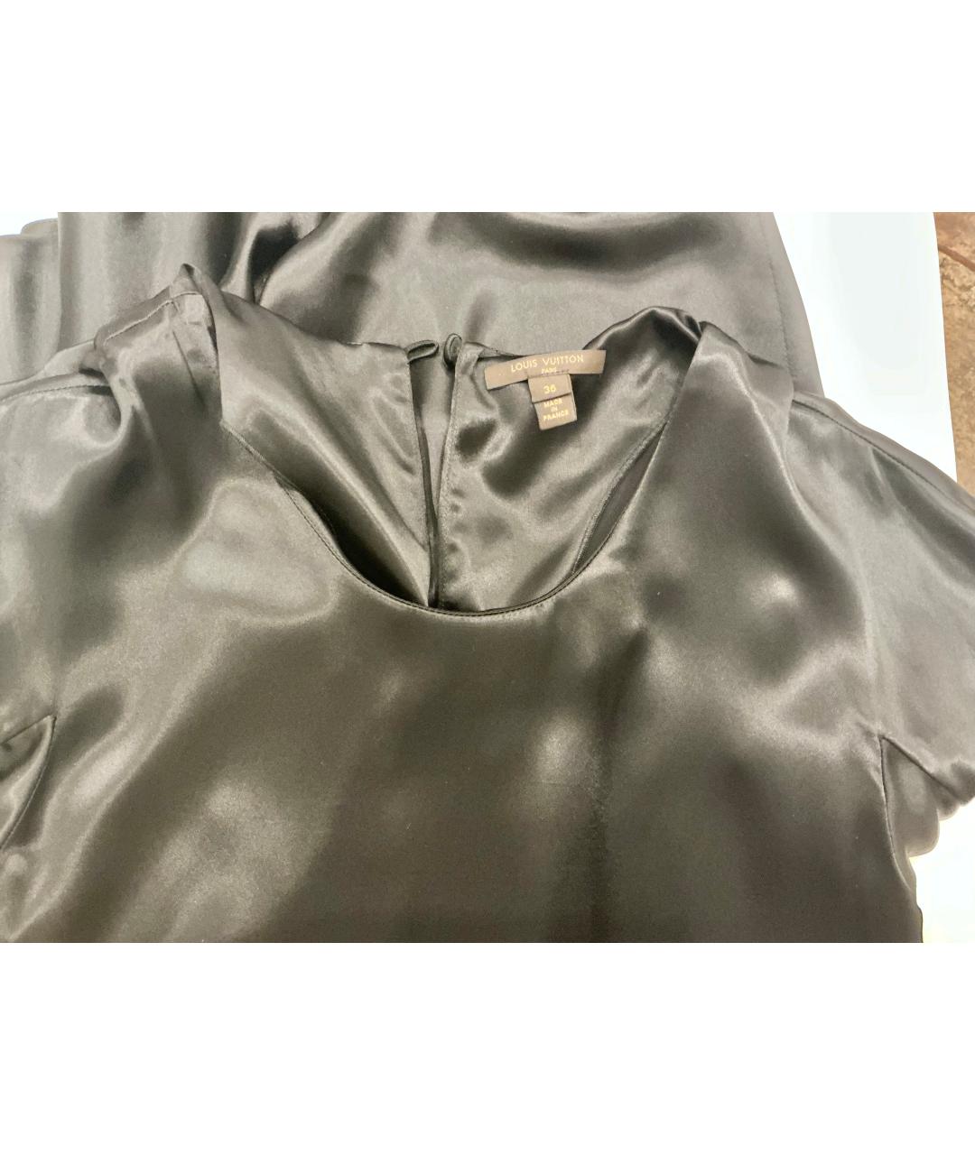 LOUIS VUITTON Черное вискозное повседневное платье, фото 4