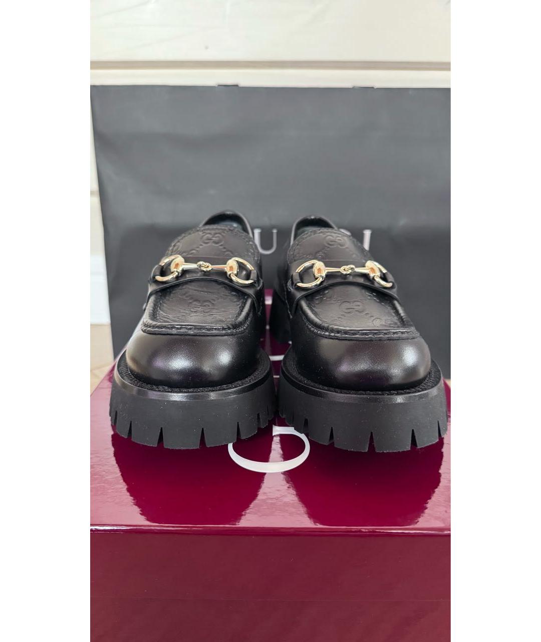GUCCI Черные кожаные лоферы, фото 2