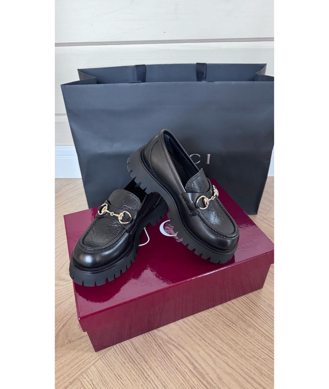 GUCCI Черные кожаные лоферы, фото 7