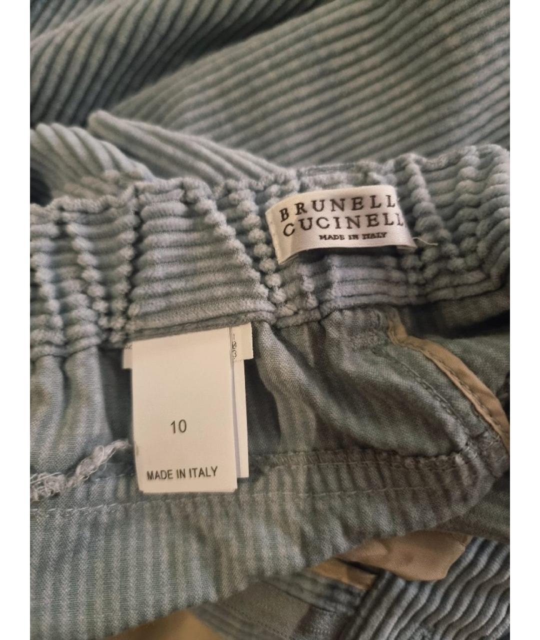 BRUNELLO CUCINELLI Голубые хлопковые брюки и шорты, фото 7