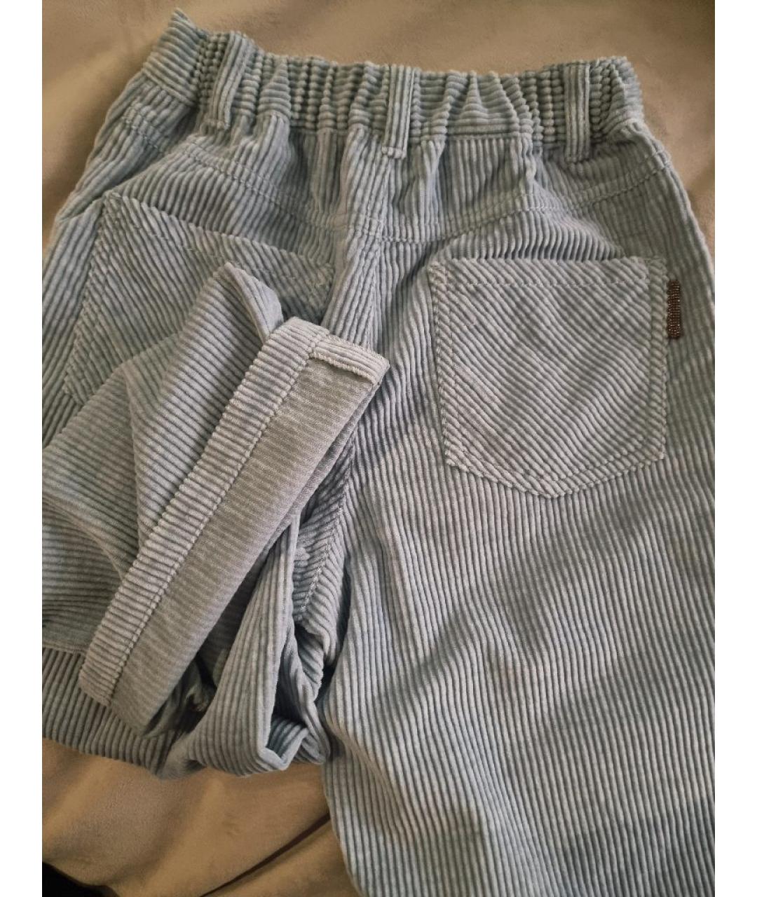 BRUNELLO CUCINELLI Голубые хлопковые брюки и шорты, фото 9