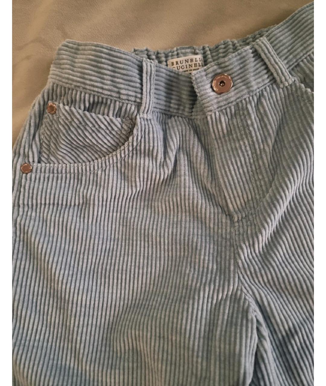 BRUNELLO CUCINELLI Голубые хлопковые брюки и шорты, фото 4