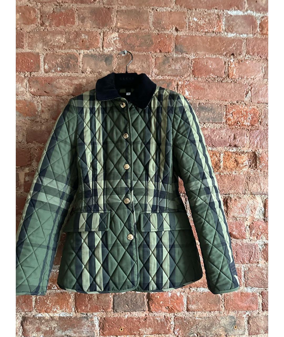 BURBERRY Зеленая хлопковая куртка, фото 5