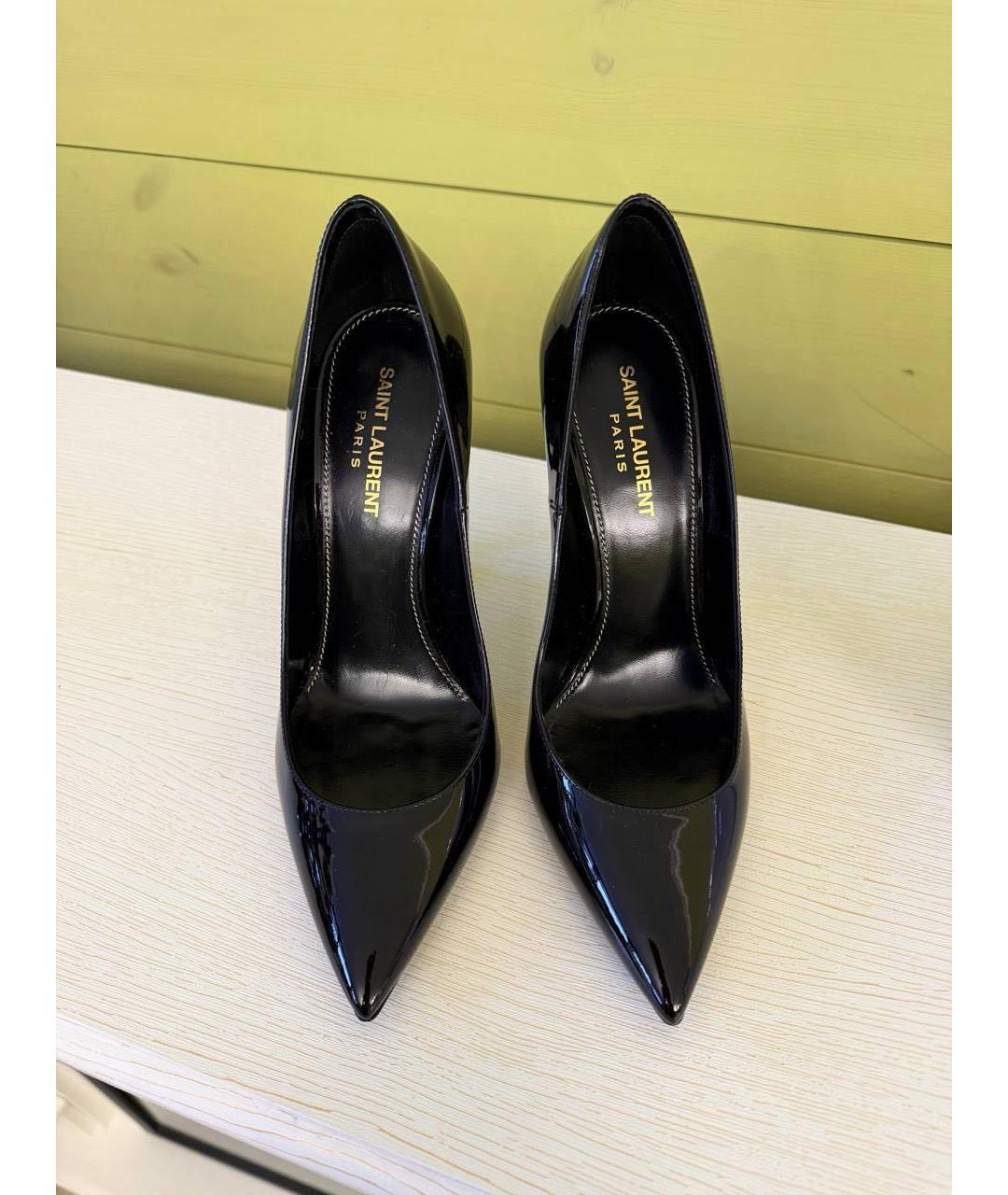 SAINT LAURENT Черные туфли из лакированной кожи, фото 3