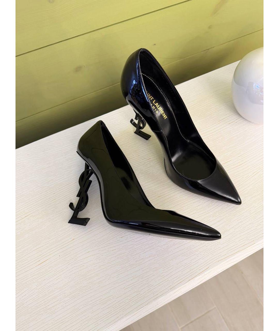 SAINT LAURENT Черные туфли из лакированной кожи, фото 4