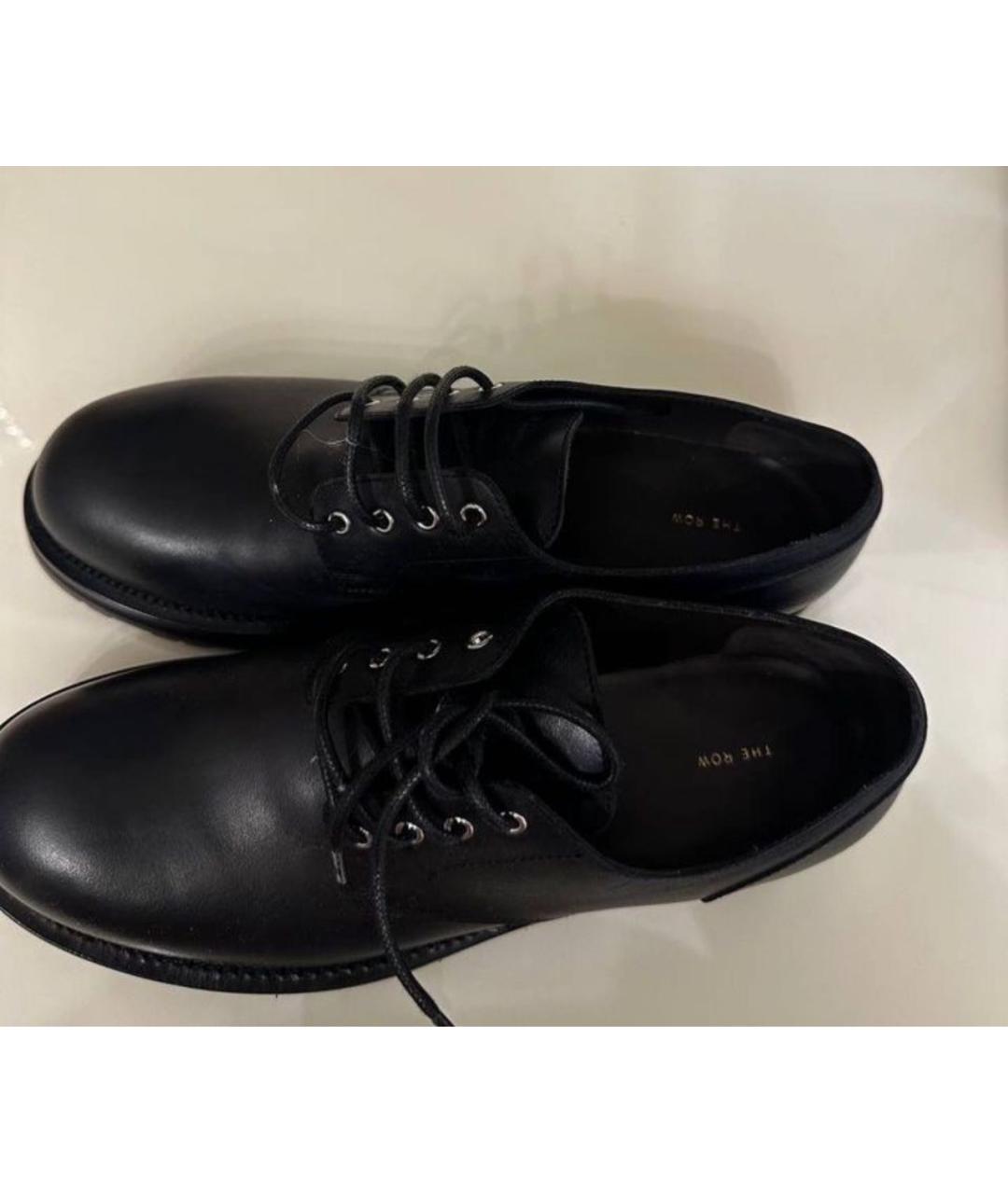 THE ROW Черные кожаные брогги и оксфорды, фото 3