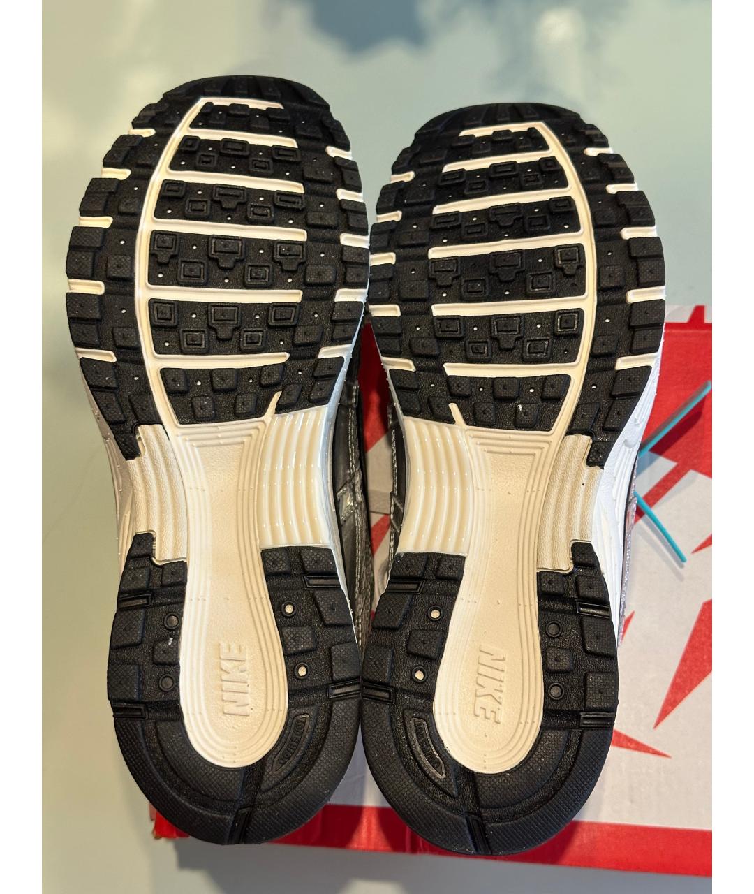 NIKE Серебряные текстильные низкие кроссовки / кеды, фото 5