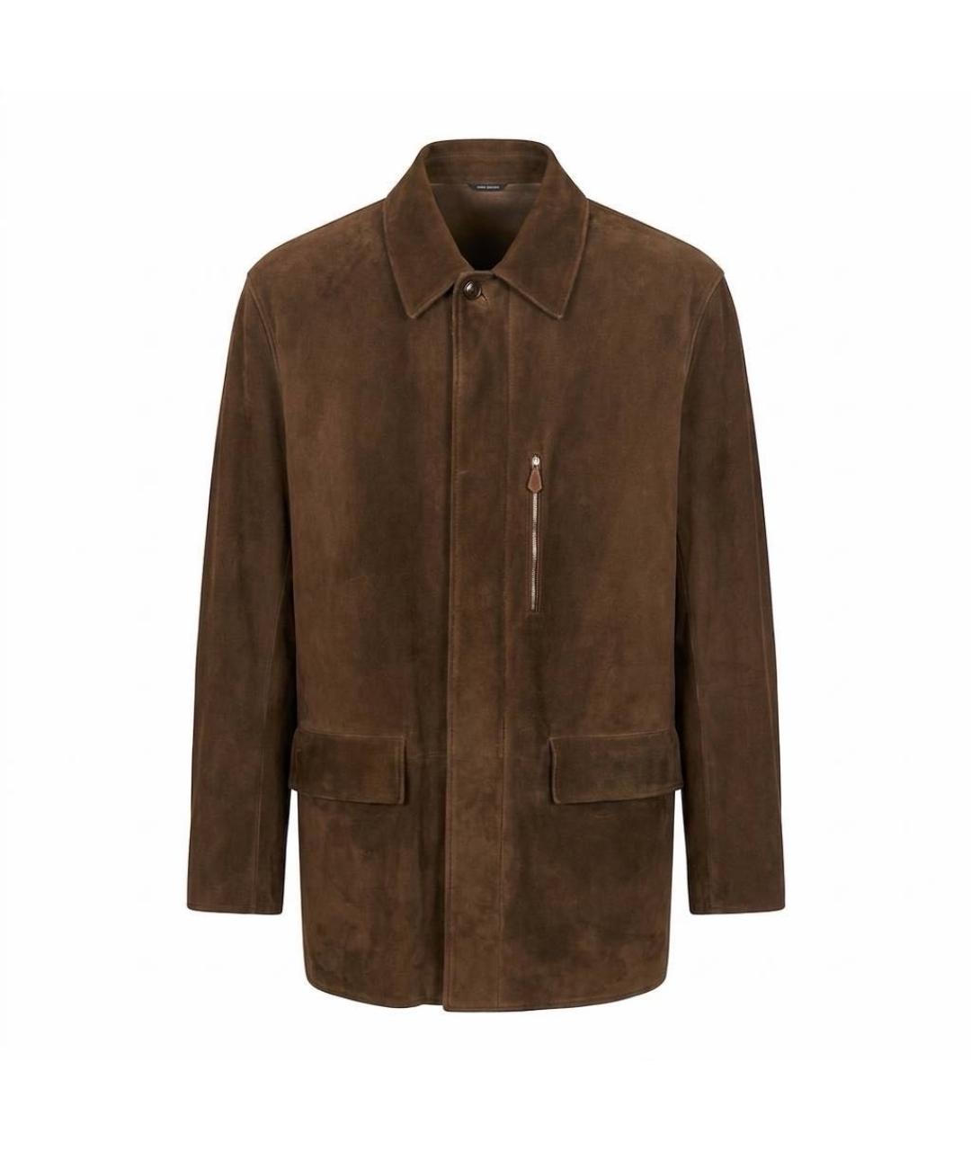 HERMES Коричневая замшевая куртка, фото 5