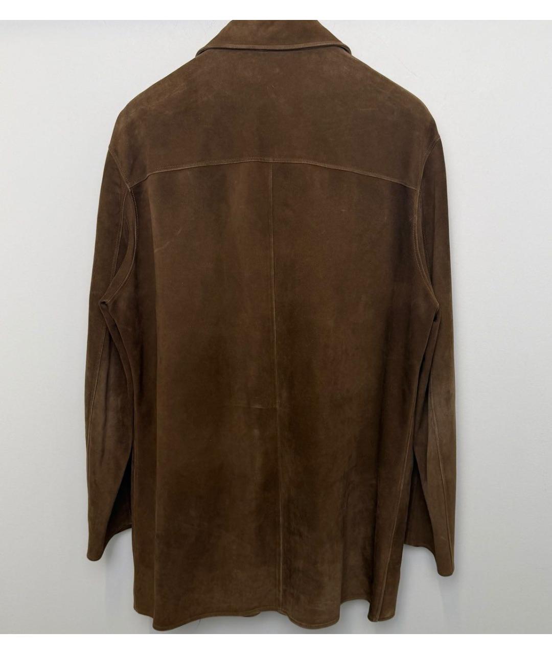 HERMES Коричневая замшевая куртка, фото 3