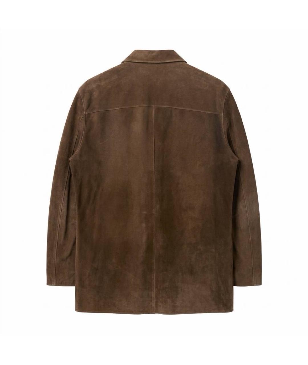 HERMES Коричневая замшевая куртка, фото 4