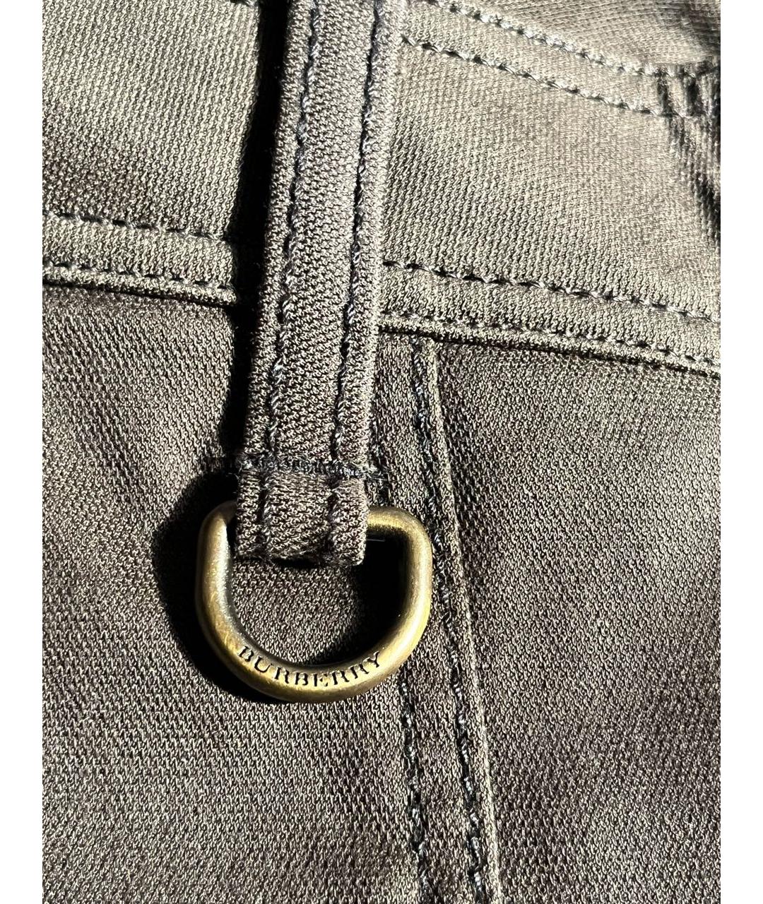 BURBERRY Хаки хлопко-эластановые брюки узкие, фото 7