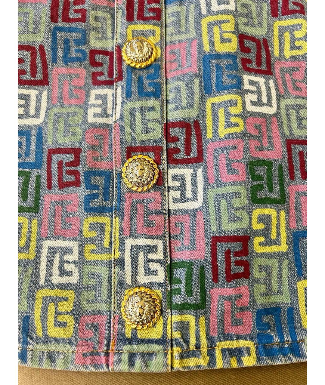 BALMAIN Мульти деним юбка мини, фото 5