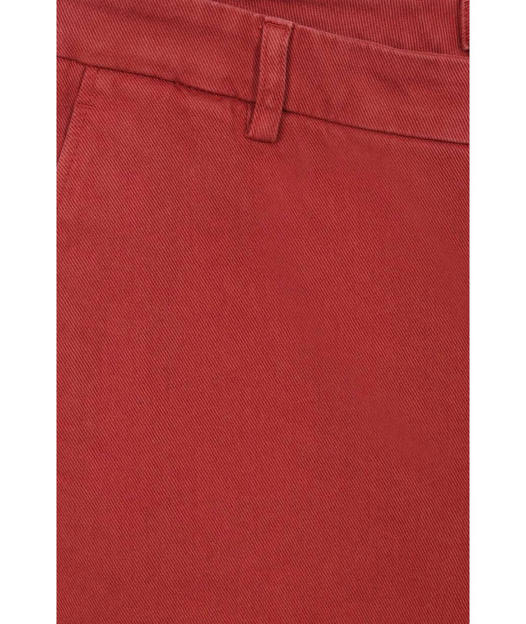 LORO PIANA Красные хлопко-эластановые прямые джинсы, фото 3